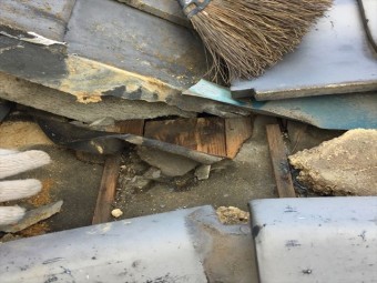 岡山市北区で台風 雨漏り修理 熨斗解体組み立て