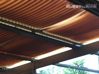 岡山市中区 カーポートの波板が飛んだ