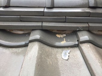 岡山市中区 雨漏り修理 漆喰入れ替え工事