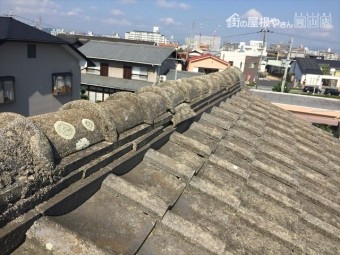 岡山市北区 雨漏り修理 胸の瓦ずれ