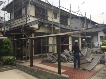 岡山市南区 足場解体