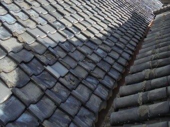 岡山市東区 雨漏り修理 屋根瓦補修工事 工事前