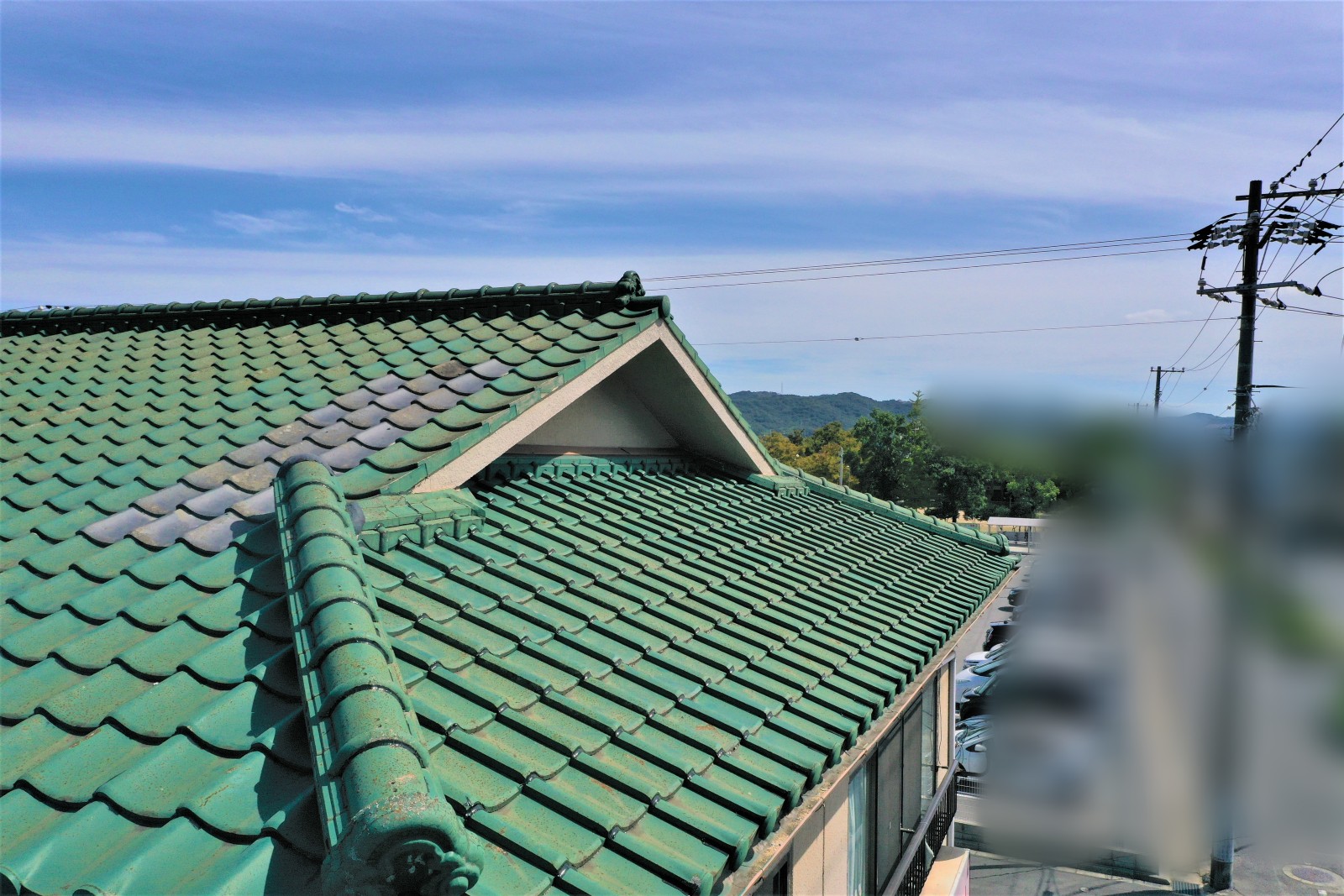 倉敷市の雨漏り修理が完了｜部分修理後の屋根をドローンで確認