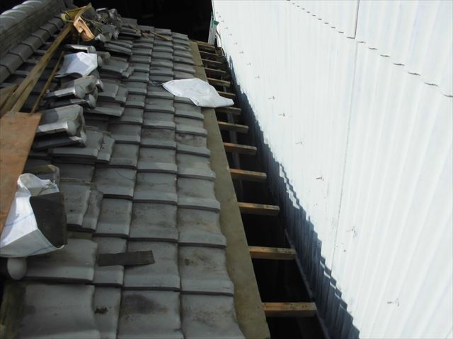倉敷市　屋根補修工事　屋根を短くします。