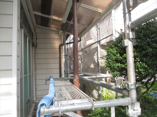 岡山市北区　屋根工事 雨漏り修理　足場工事