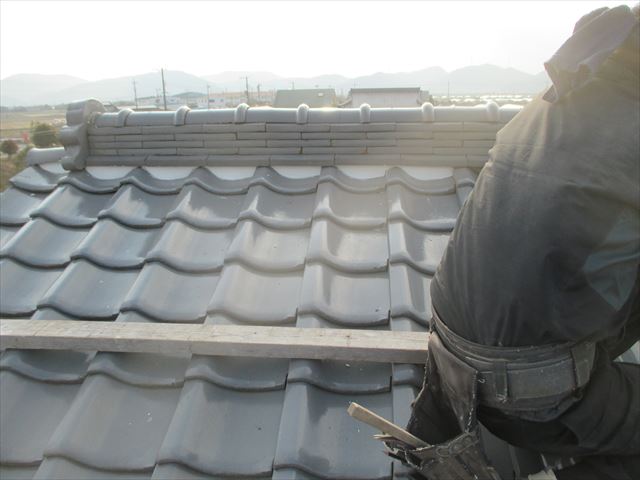 岡山市南区　屋根補修工事　漆喰入れ替え工事