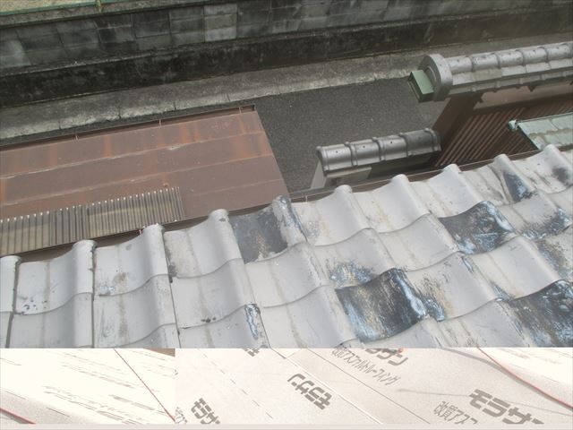 岡山市北区　屋根修理でずれ瓦直します。