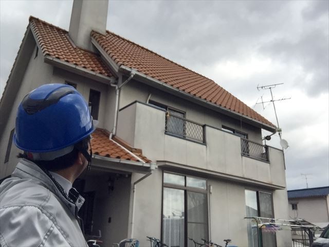 岡山市北区 急勾配の屋根の点検