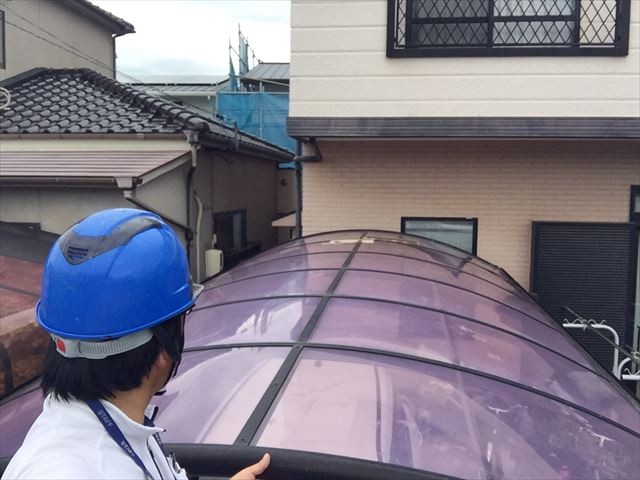 岡山市中区でカーポートの屋根取り換え