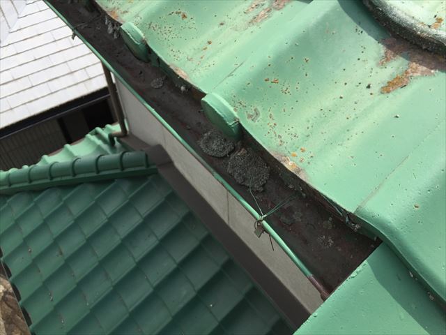 岡山市中区　雨漏り修理　樋の不具合