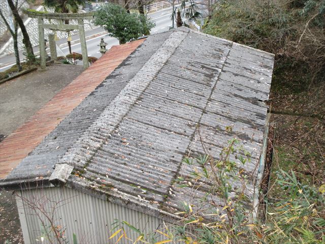 鏡野町　スレート屋根　カバー工法　屋根点検