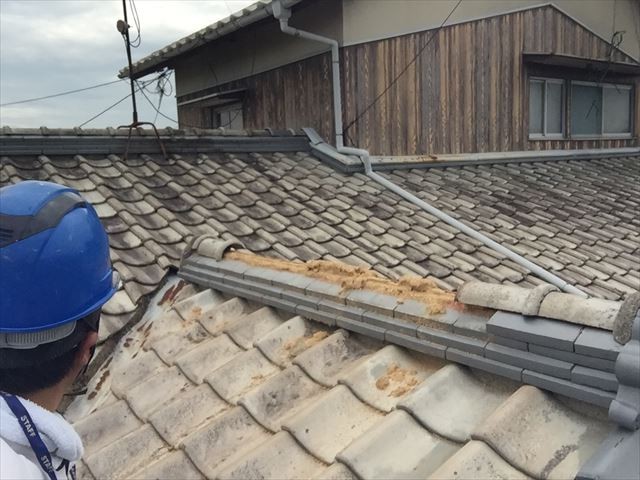 岡山市南区で台風で瓦が飛んで割れたので火災保険を使い修理依頼