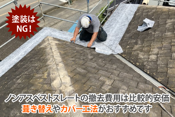 塗装は NG!ノンアスベストスレートの撤去費用は比較的安価なので葺き替えやカバー工法がおすすめです